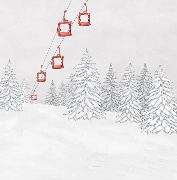 Red gondola mountain wallpaper