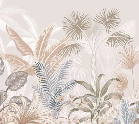 Panoramic terracotta jungle wallpaper