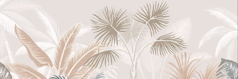 Panoramic terracotta jungle wallpaper