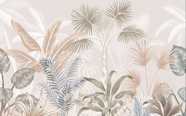 Panoramic terracotta jungle wallpaper