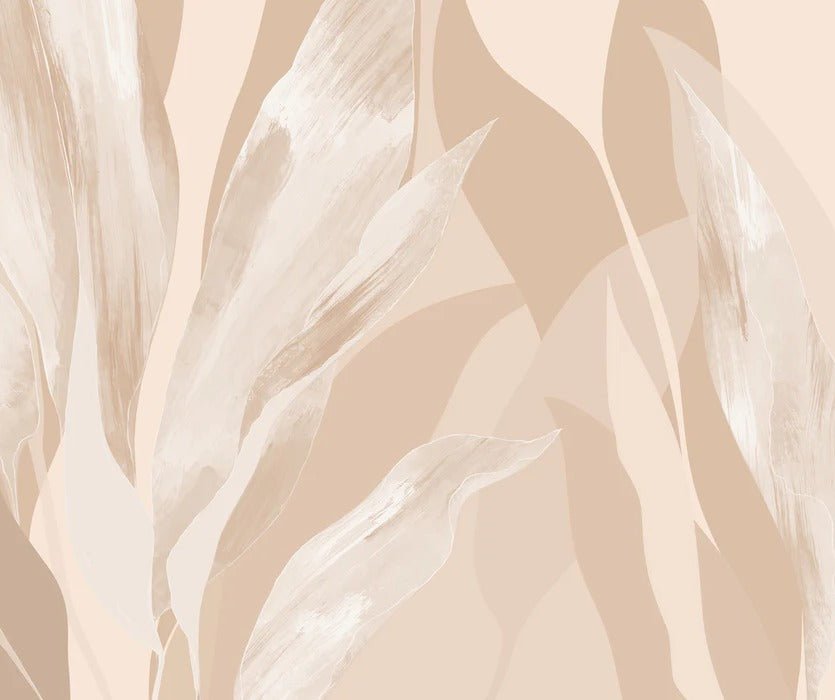 Beige floral wallpaper