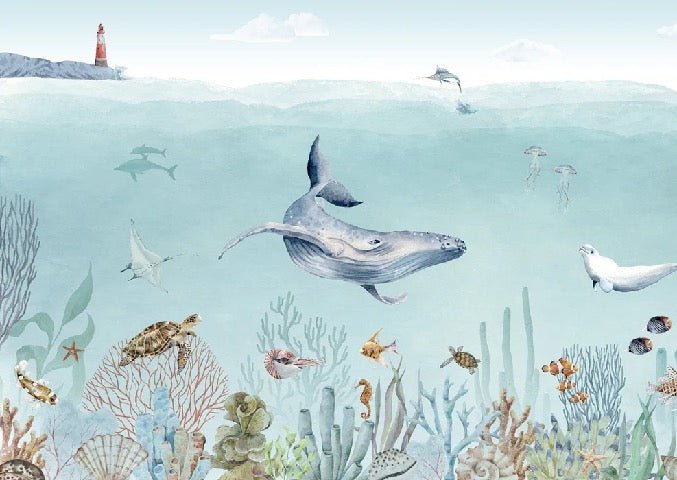 Panoramic sea life wallpaper