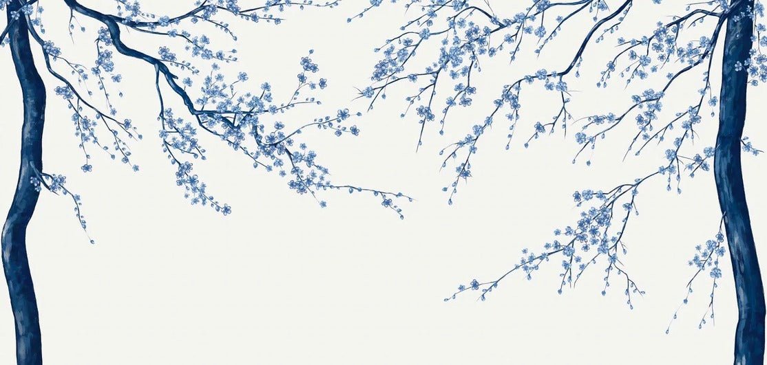 Sakura white panoramic flower wallpaper