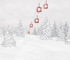 Red gondola mountain wallpaper