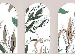 Architectural flora wallpaper