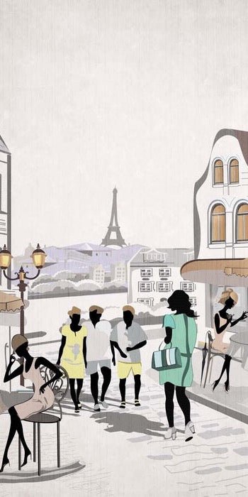 Papier peint wc Paris café en terrasse, XXL, tendance