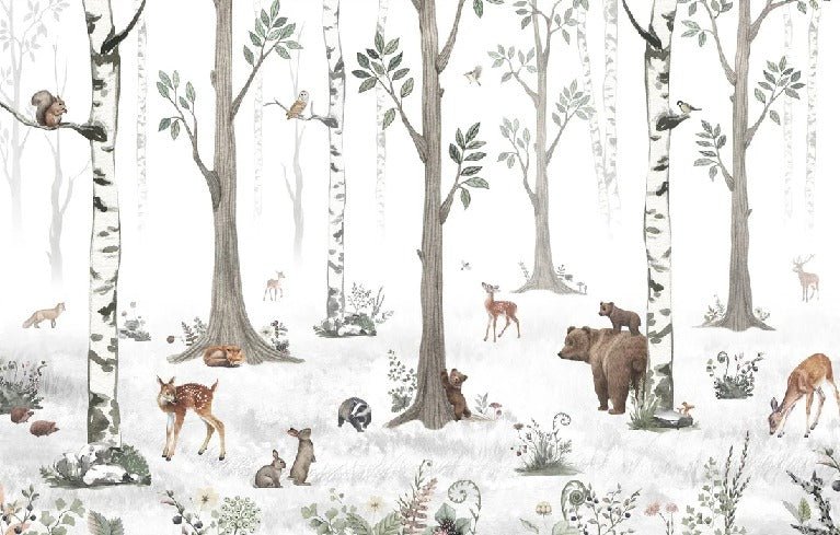 Spring forest animals wallpaper