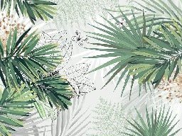 Nature green palm bathroom wallpaper