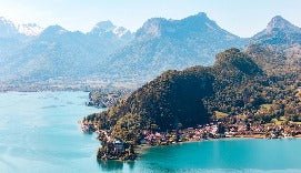 Papier peint photo Annecy chateau Duingt, XXL, tendance