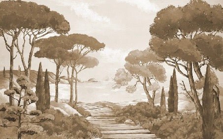 Monochrome wallpaper featuring a stroll through the calanques