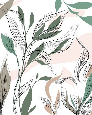 Graphic flower panoramic wallpaper