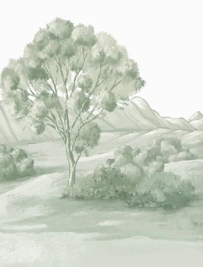 Poetic green landscape wallpaper