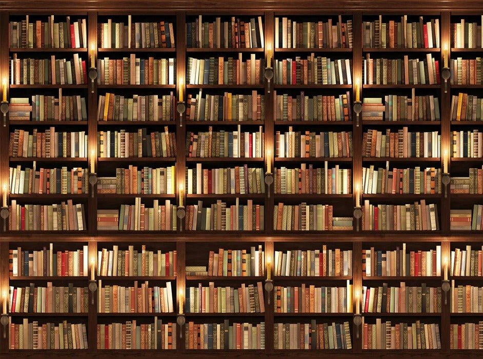 Authentique Bibliothèque trompe l'oeil wallpaper