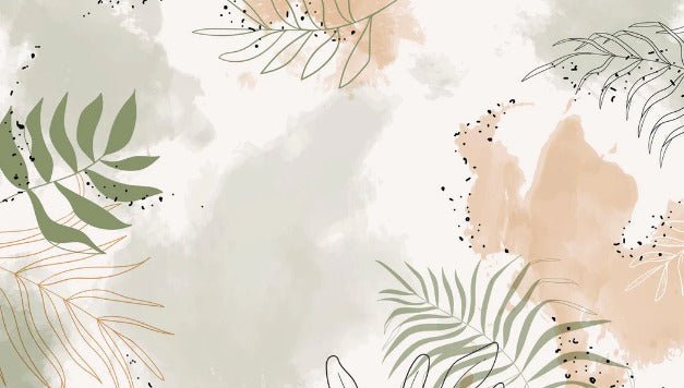 Panoramic watercolor plant wallpaper
