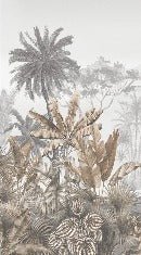 Papier peint wc tendance tropical sépia, XXL, tendance