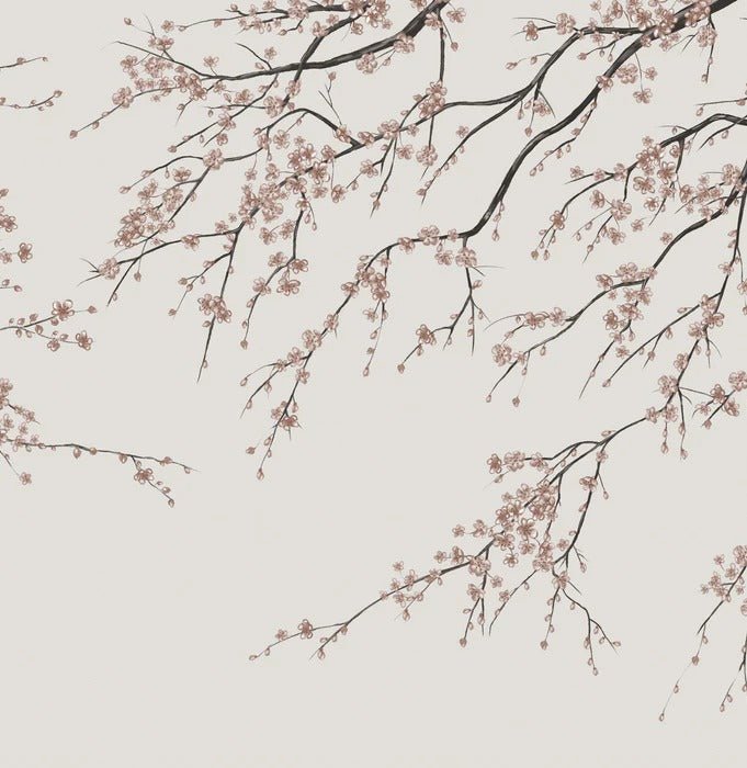 Sakura beige panoramic wallpaper
