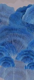 Contemporary ginkgo zen blue wallpaper