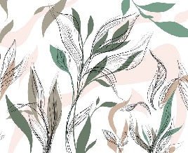 Graphic flower panoramic wallpaper