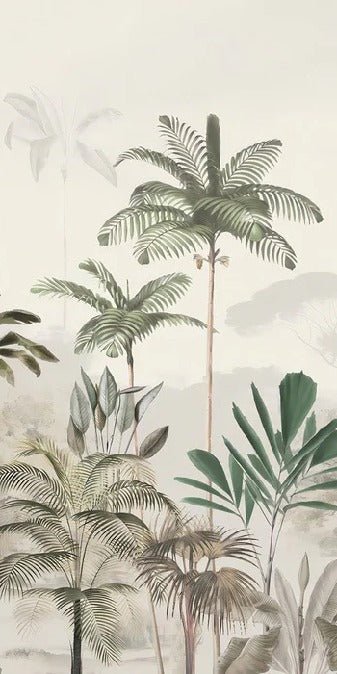 Panoramic jungle eden green wallpaper