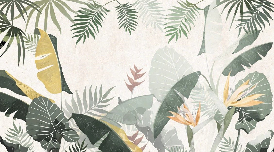 Yellow green custom-made wallpaper