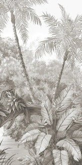 Picturesque jungle panoramic wallpaper