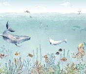 Panoramic sea life wallpaper