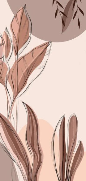 Graphic plant panorama wallpaper