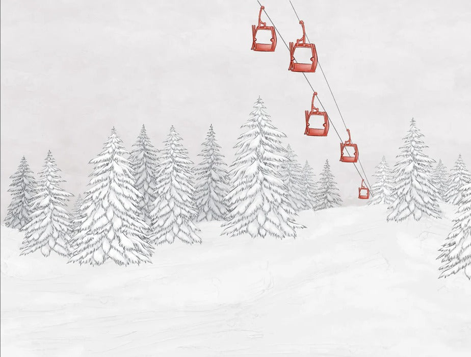 Red gondola mountain wallpaper