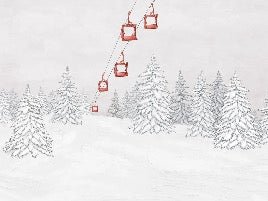 Red gondola mountain wallpaper
