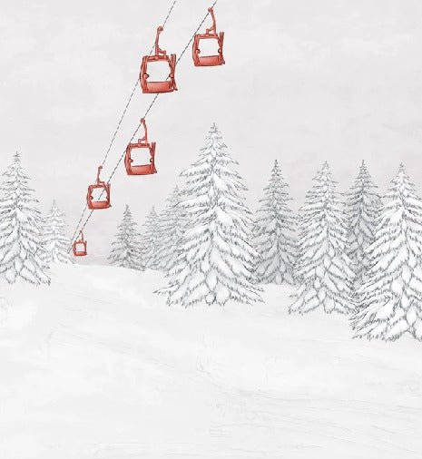 Red gondola mountain wallpaper