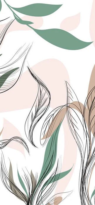 Graphic flower panoramic wallpaper