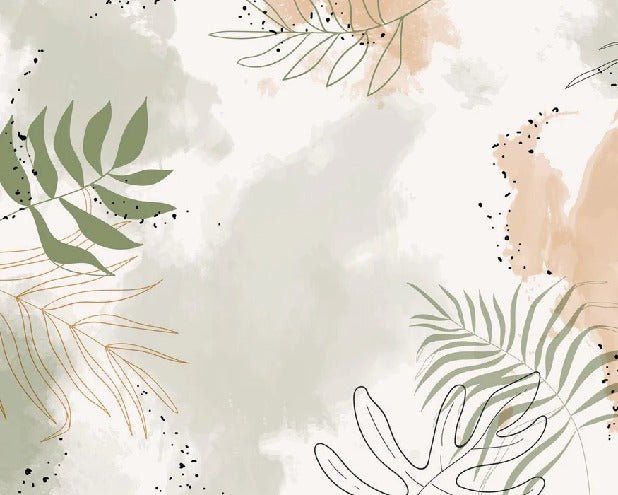 Panoramic vegetal watercolor wallpaper