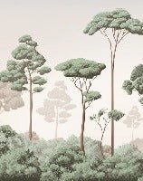 Pine forest breeze wallpaper