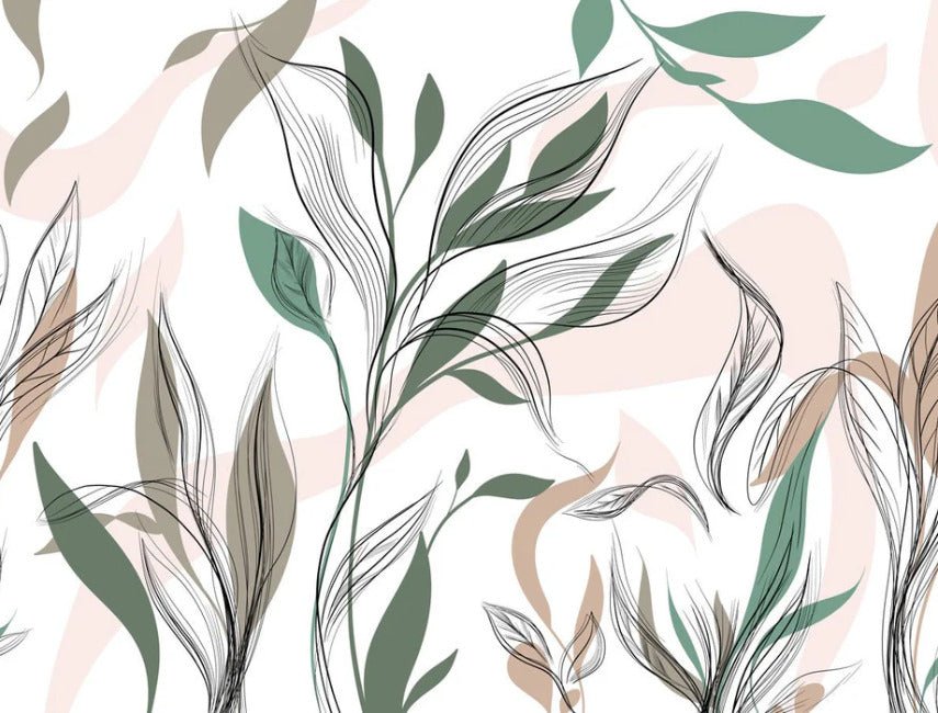 Graphic flower panoramic wallpaper