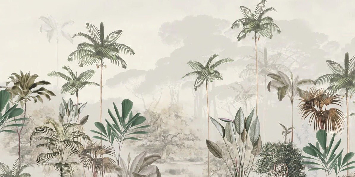 Green jungle eden panoramic wallpaper