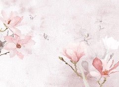 Pink magnolia watercolor wallpaper