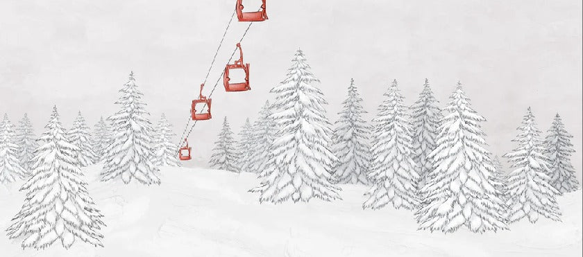 Red gondola mountain wallpaper