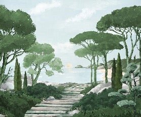 Stroll in the calanques wallpaper green