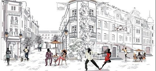 Wallpaper restaurant balade parisienne