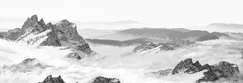 Black and white panoramic mountain wallpaper