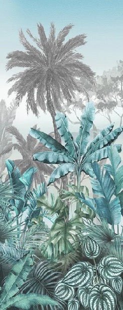 Papier peint tendance tropical bleu, XXL, tendance
