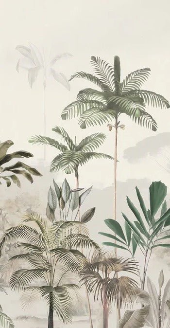 Panoramic jungle eden green wallpaper