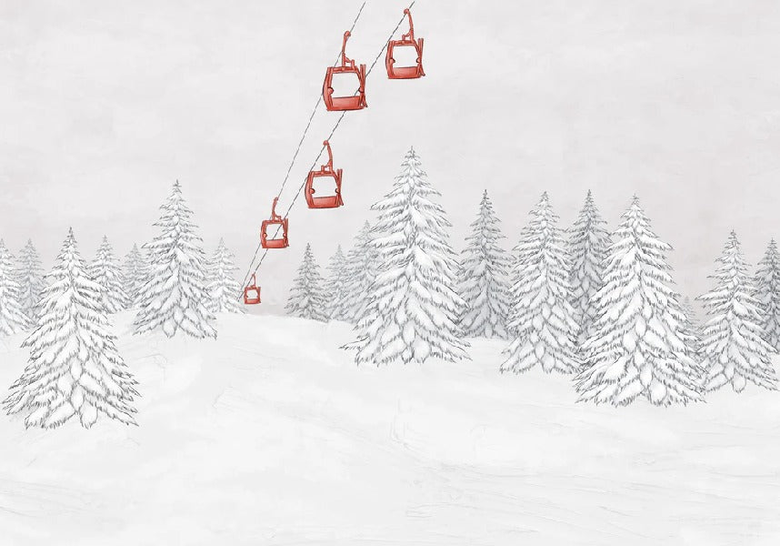 Red gondola mountain wallpaper