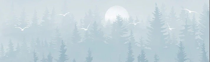 Children's bedroom wallpaper Scandinavian forest moonlight blue
