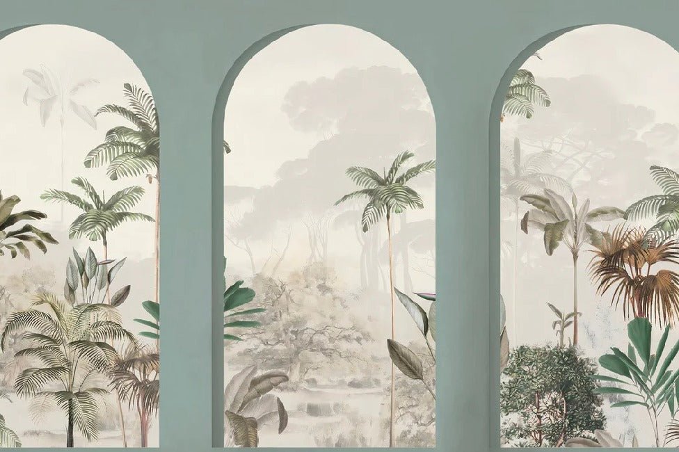 Lush green arches wallpaper