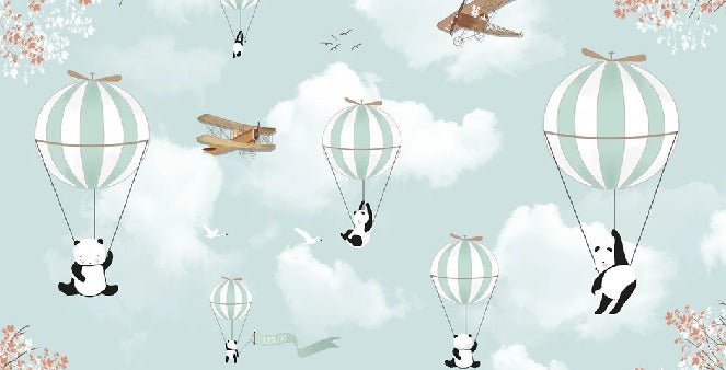Hot-air balloon panda wallpaper