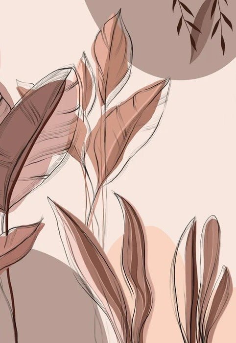 Graphic plant panorama wallpaper