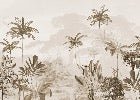 Panoramic jungle eden sepia wallpaper