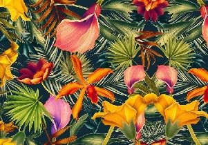 Orange Tropical Panoramic Wallpaper