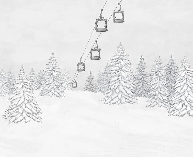 Black & white gondola mountain wallpaper
